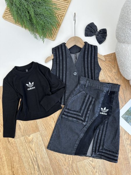 طقم بناتي 3 قطع  adidas