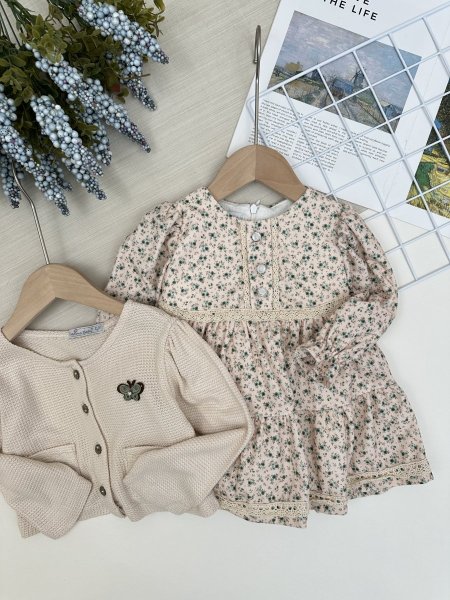 فستان بناتي قطعتين 9108