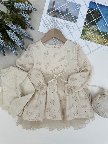 فستان بناتي 3 قطع 2620