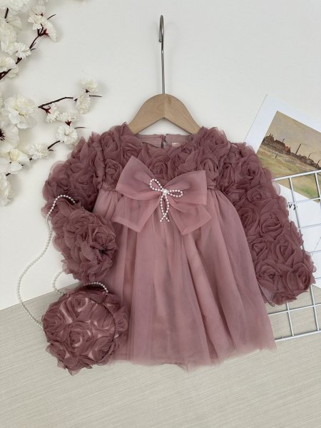 فستان بناتي قطعتين 2623