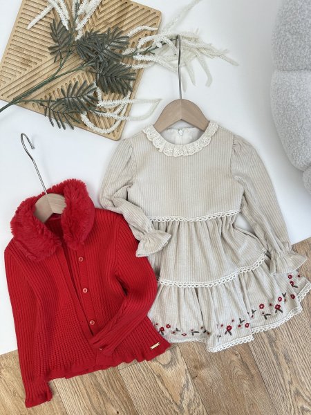 فستان بناتي قطعتين 4832