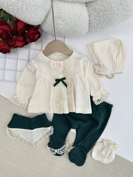 طقم بيبي بناتي قطن 5 قطع 7078