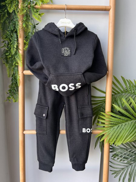 بدلة شتوي مبطن Boss 772 - اسود مع اسود