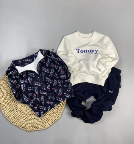 بدلة عملي 3 قطع جاكيت مبطن tommy 8602